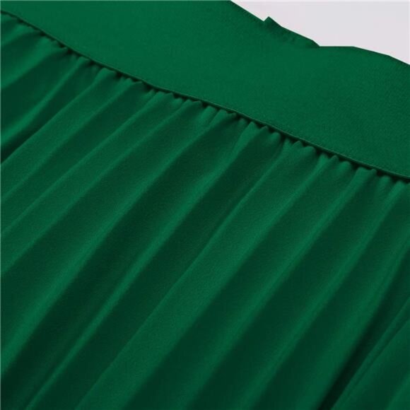 Women High Elastic Waist Pleated Chiffon Skirt Midi Swing A-line - Picture 4 of 5